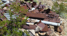 Picture of construction debris with old rusty steel in riverside, ca