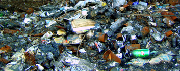 Picture of trash pile in riverside storage unit